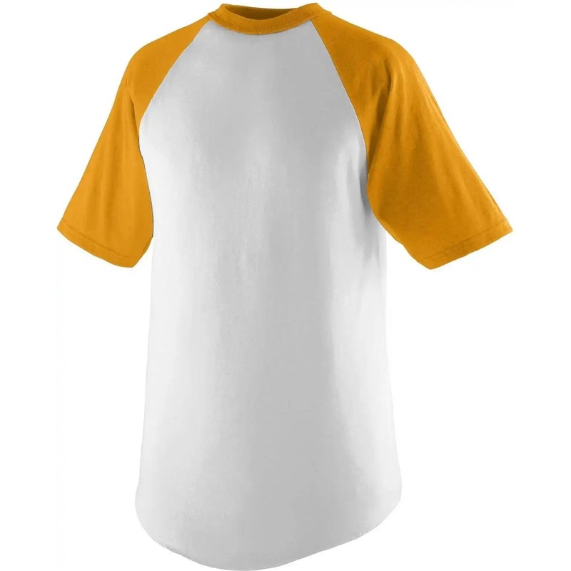 Augusta 423 Short Sleeve Baseball Jersey – White Gold