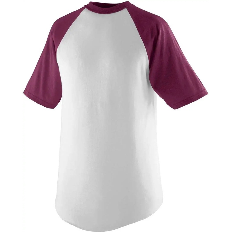 Augusta 423 Short Sleeve Baseball Jersey – White Maroon