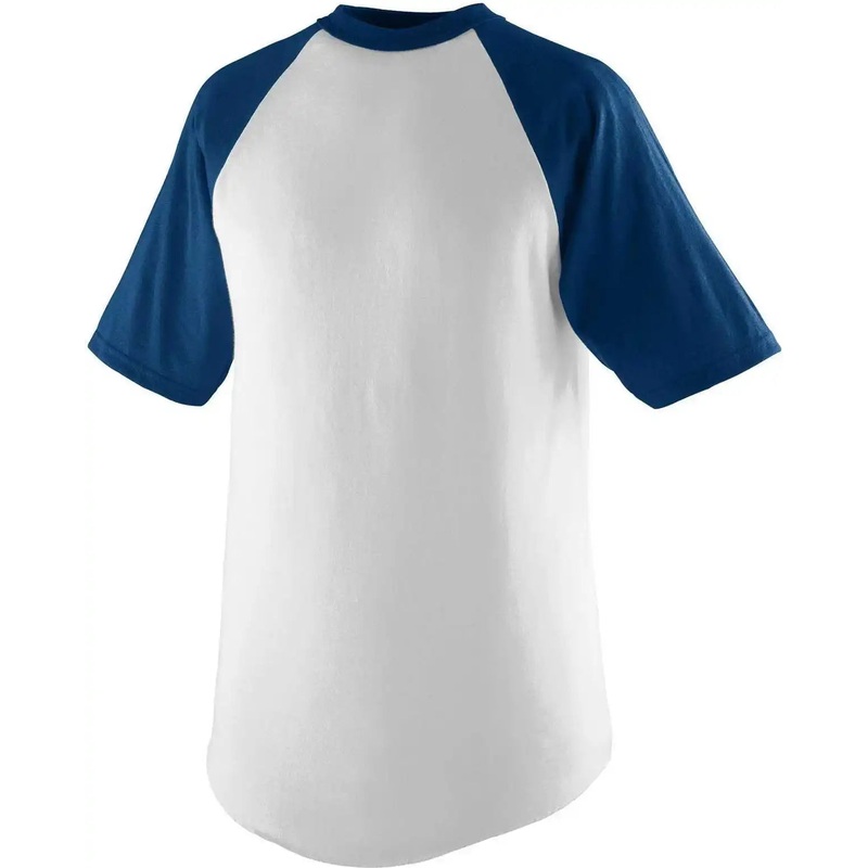 Augusta 423 Short Sleeve Baseball Jersey – White Navy