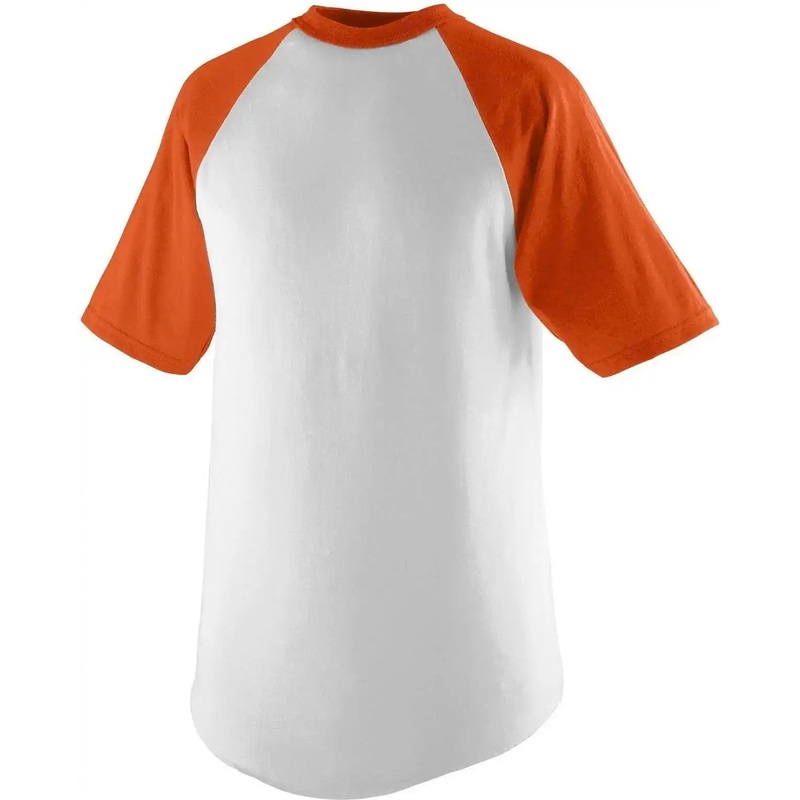 Augusta 423 Short Sleeve Baseball Jersey – White Orange