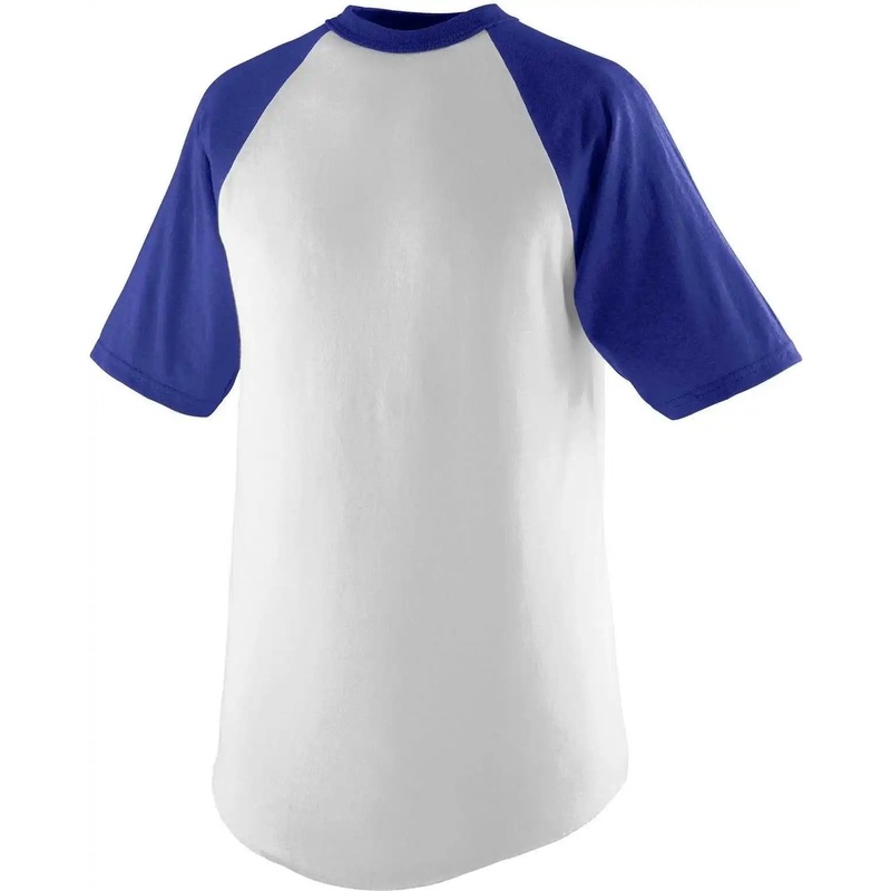 Augusta 423 Short Sleeve Baseball Jersey – White Purple