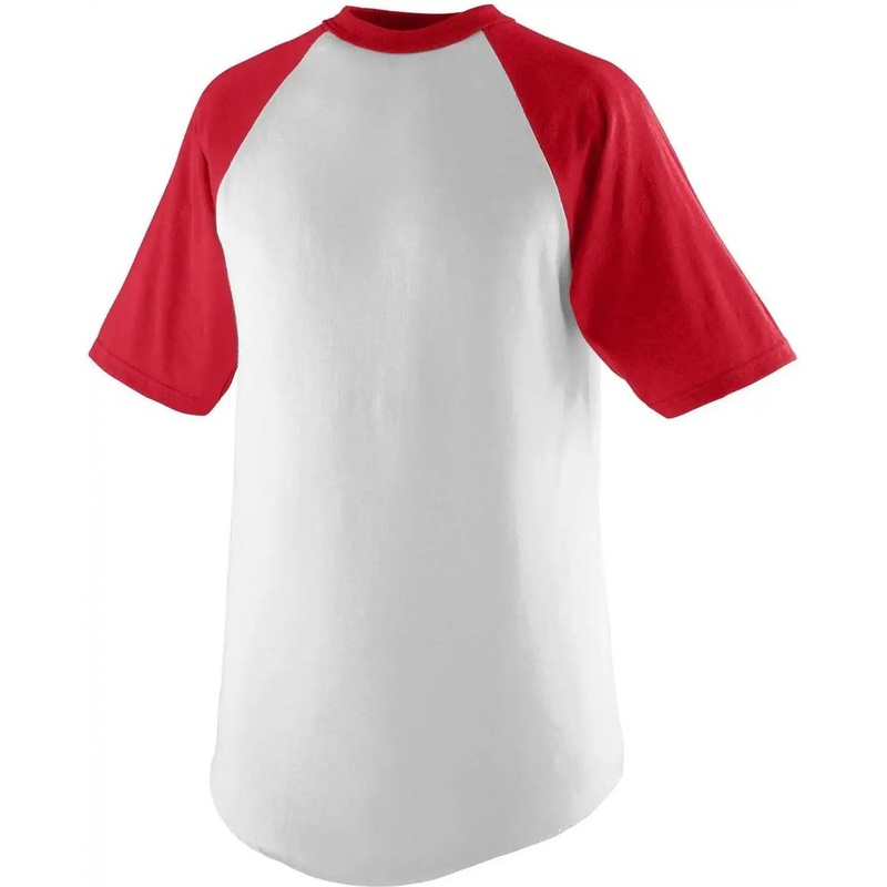 Augusta 424 Short Sleeve Baseball Jersey – Youth – White Red
