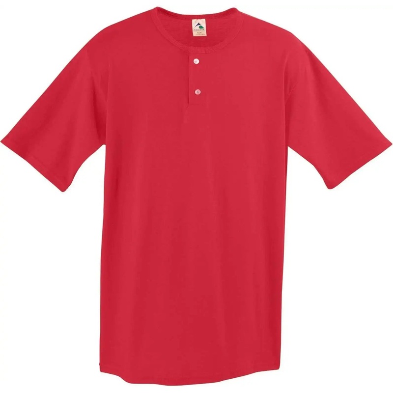 Augusta 580 Two-Button Baseball Jersey – Red