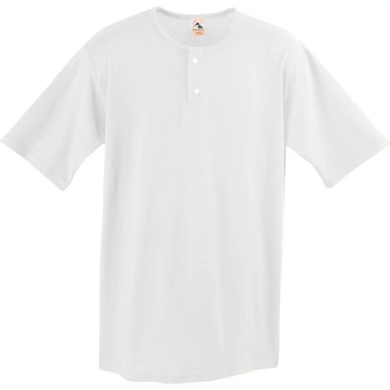 Augusta 580 Two-Button Baseball Jersey – White