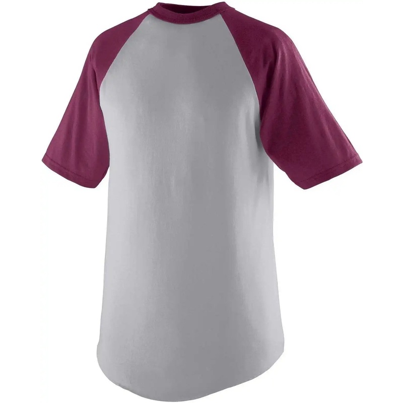 Augusta 423 Short Sleeve Baseball Jersey – Athletic Heather Maroon