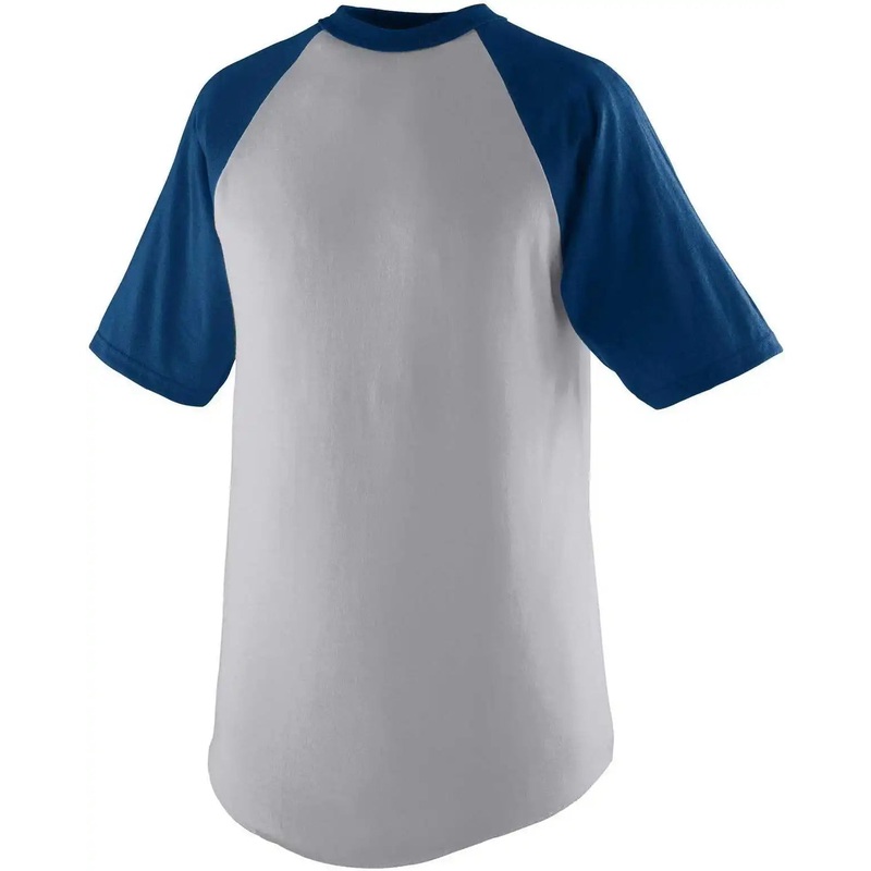 Augusta 423 Short Sleeve Baseball Jersey – Athletic Heather Navy