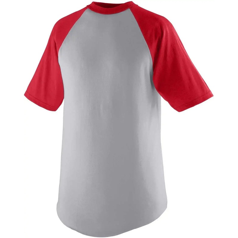 Augusta 423 Short Sleeve Baseball Jersey – Athletic Heather Red