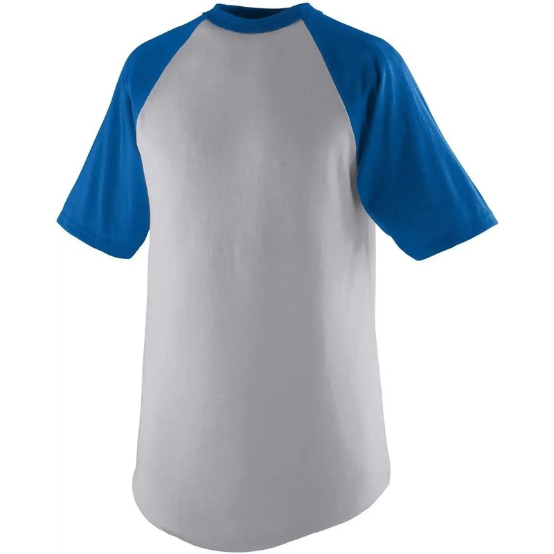 Augusta 423 Short Sleeve Baseball Jersey – Athletic Heather Royal