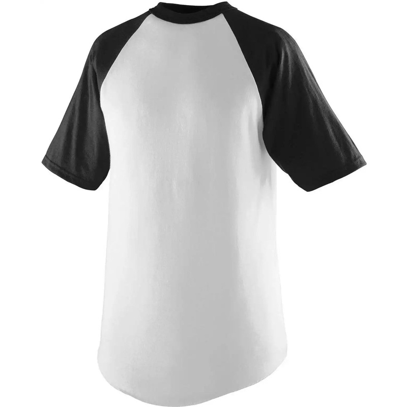 Augusta 423 Short Sleeve Baseball Jersey – White Black