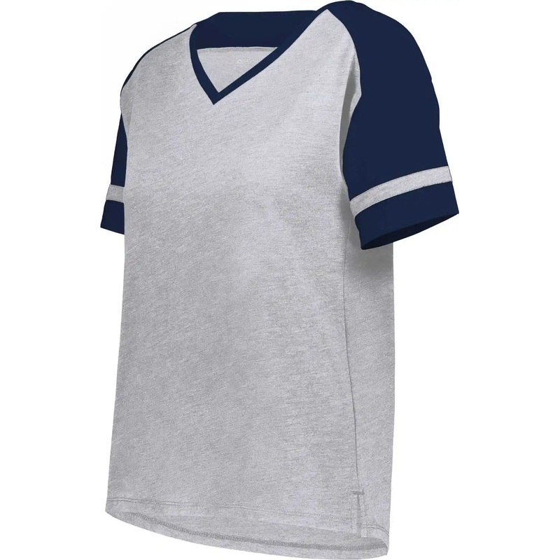 Augusta 2914 Ladies Fanatic 2.0 Tee – Gray Heather Navy