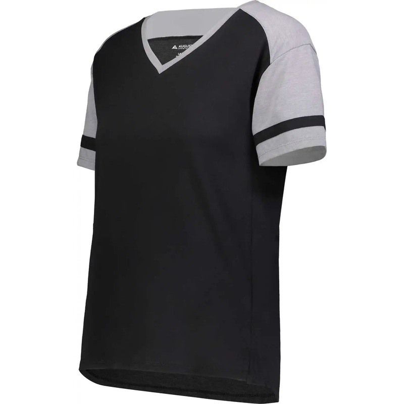 Augusta 2915 Girls Fanatic 2.0 Tee – Black Gray Heather
