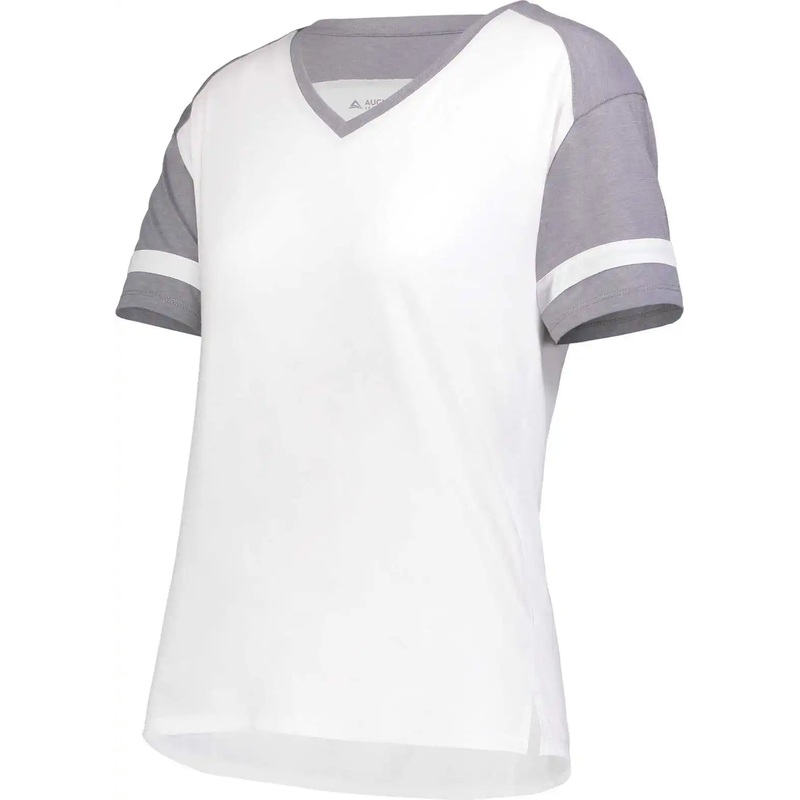 Augusta 2915 Girls Fanatic 2.0 Tee – White Gray Heather