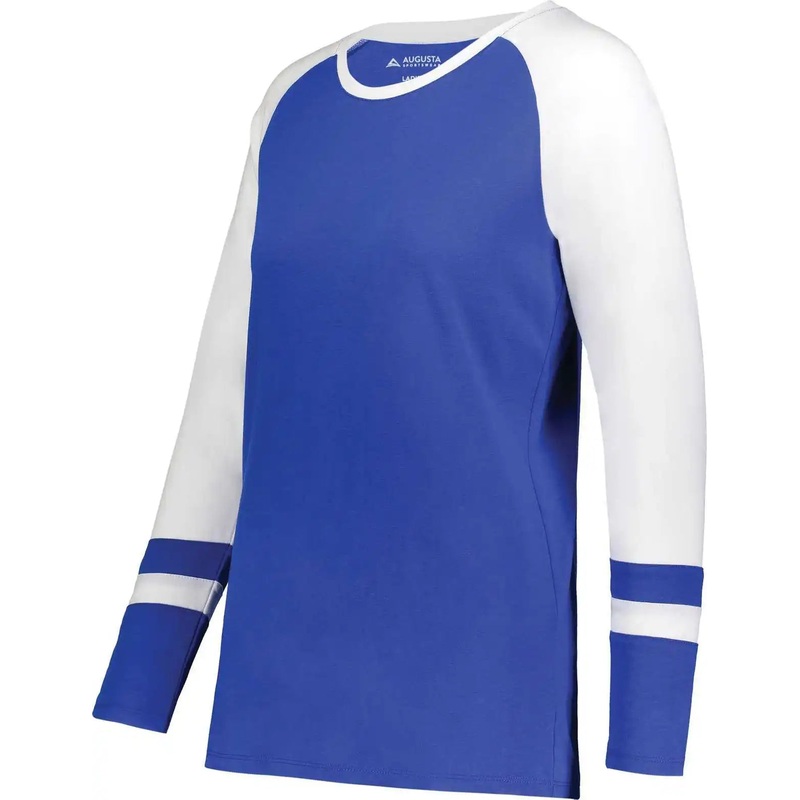 Augusta 2918 Girls Fanatic 2.0 Long Sleeve Tee – Royal White