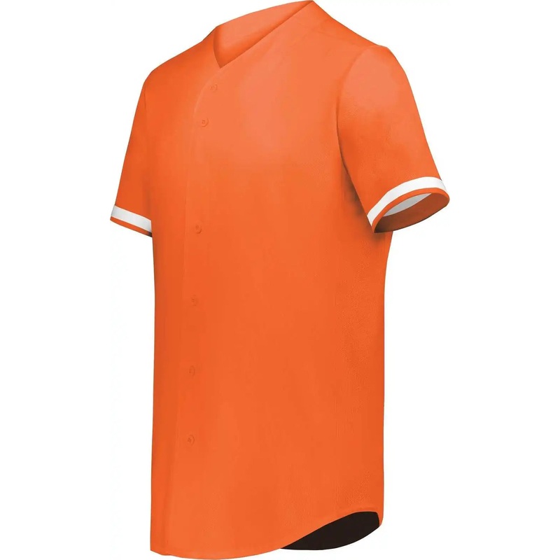 Augusta 6910 Youth Cutter+ Full Button Baseball Jersey – Orange White