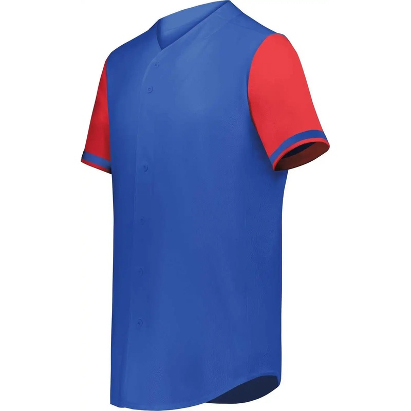 Augusta 6910 Youth Cutter+ Full Button Baseball Jersey – Royal Scarlet