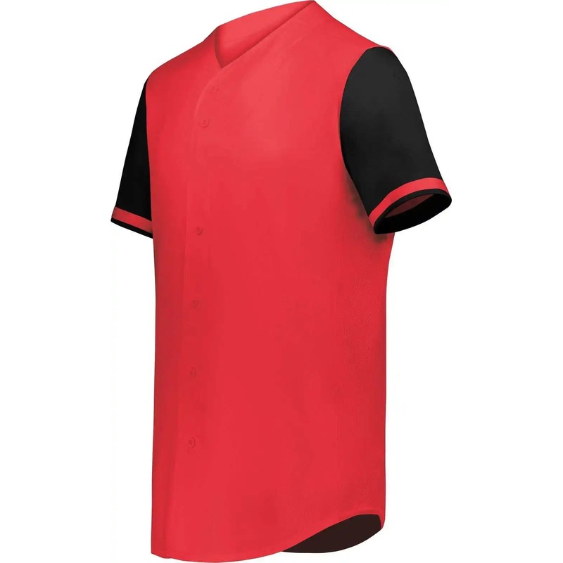 Augusta 6910 Youth Cutter+ Full Button Baseball Jersey – Scarlet Black