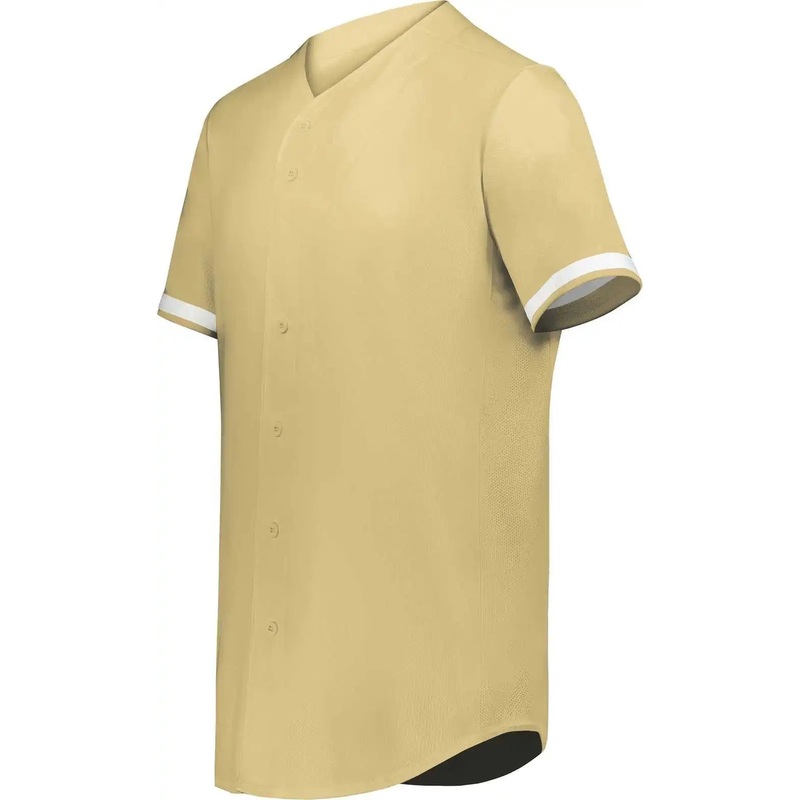 Augusta 6910 Youth Cutter+ Full Button Baseball Jersey – Vegas Gold White