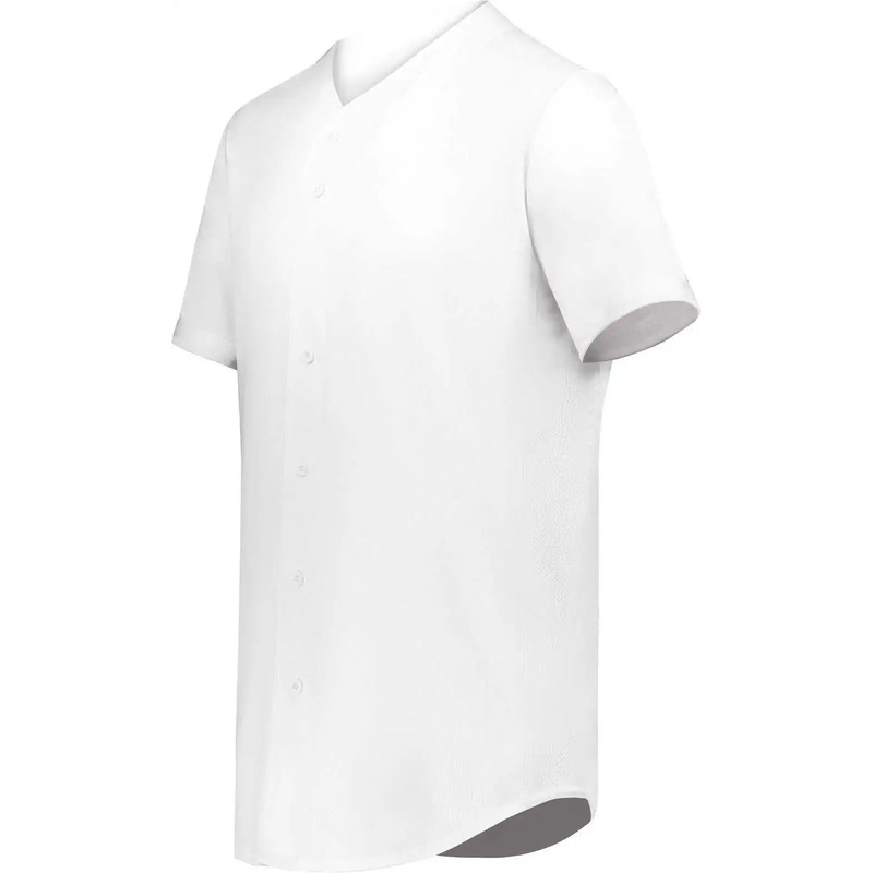 Augusta 6910 Youth Cutter+ Full Button Baseball Jersey – White