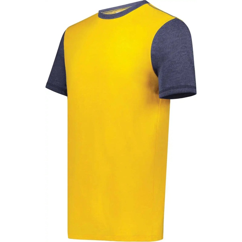 Augusta 6877 Youth Gameday Vintage Ringer Tee – Gold Heather Navy Heather