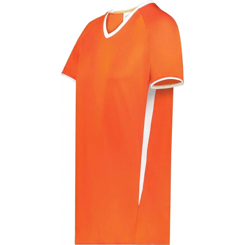 Augusta 6915 Ladies Cutter+ V-Neck Jersey – Orange White