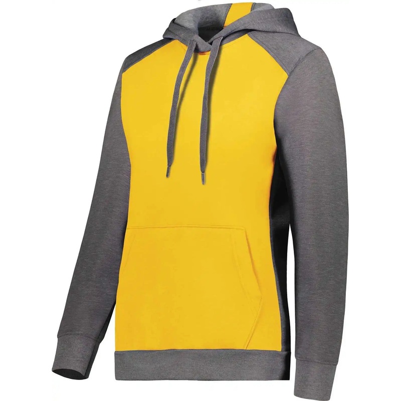 Augusta 6867 Ladies Three-Season Fleece Pullover Hoodie – Gold Carbon Heather