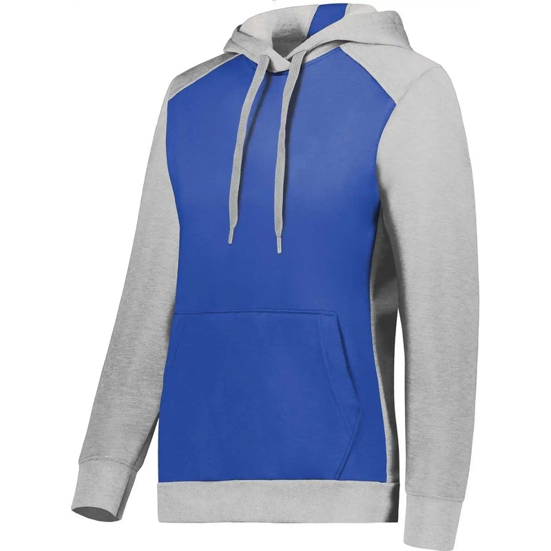 Augusta 6867 Ladies Three-Season Fleece Pullover Hoodie – Royal Gray Heather