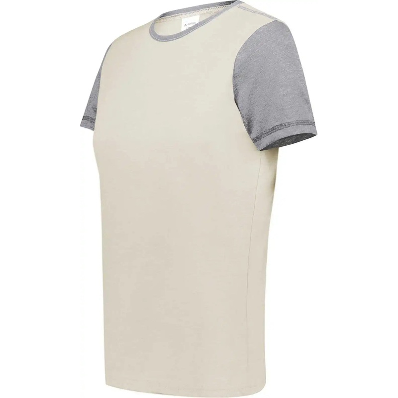 Augusta 6878 Ladies Gameday Vintage Ringer Tee – Birch Gray Heather