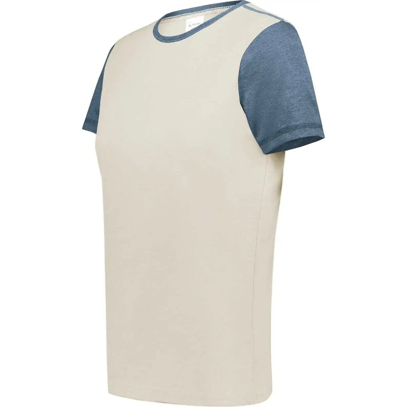 Augusta 6878 Ladies Gameday Vintage Ringer Tee – Birch Storm Heather