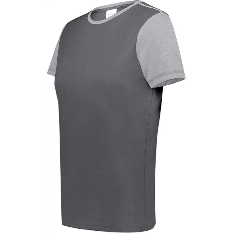 Augusta 6878 Ladies Gameday Vintage Ringer Tee – Carbon Heather Gray Heather