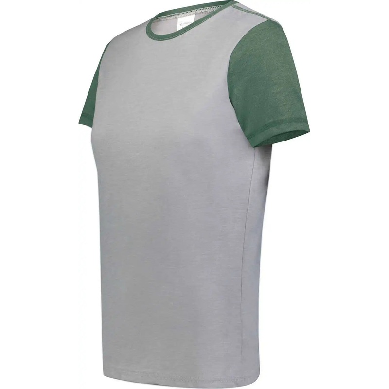 Augusta 6878 Ladies Gameday Vintage Ringer Tee – Gray Heather Dark Green Heather