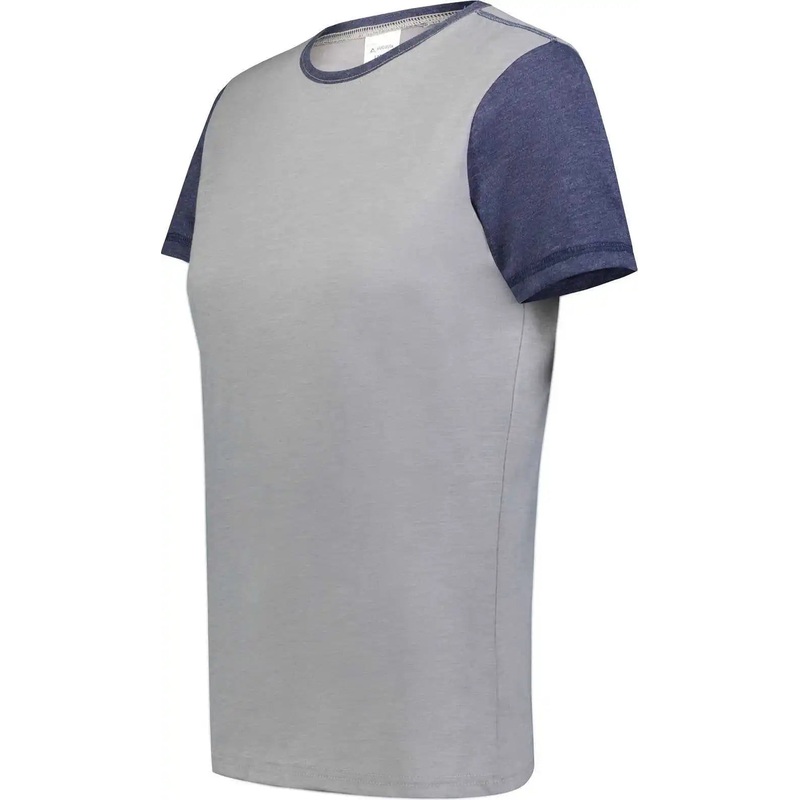 Augusta 6878 Ladies Gameday Vintage Ringer Tee – Gray Heather Navy Heather
