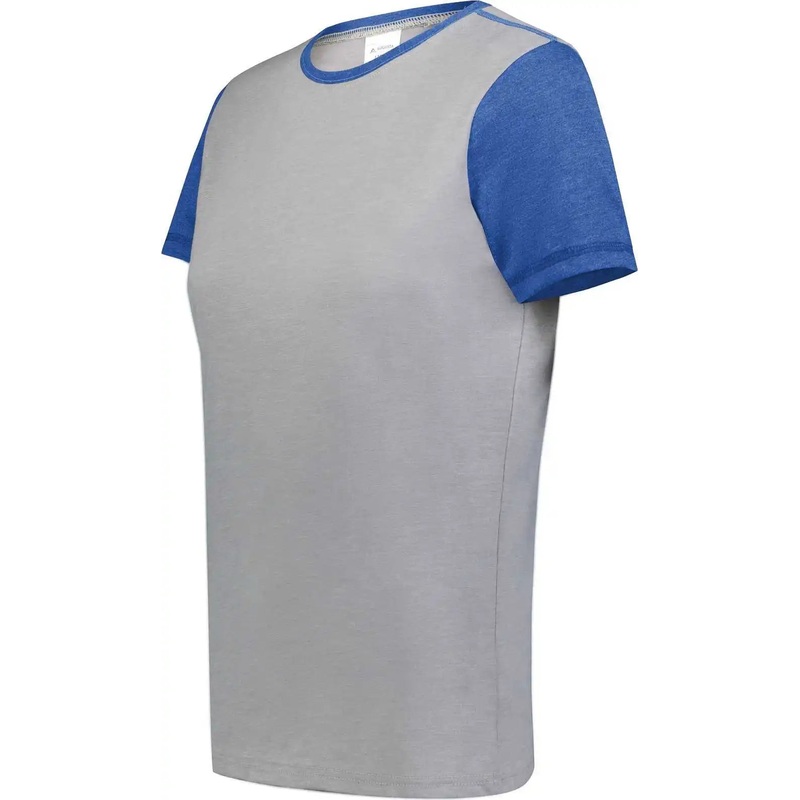 Augusta 6878 Ladies Gameday Vintage Ringer Tee – Gray Heather Royal Heather