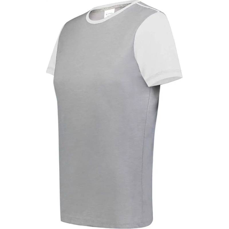 Augusta 6878 Ladies Gameday Vintage Ringer Tee – Gray Heather White