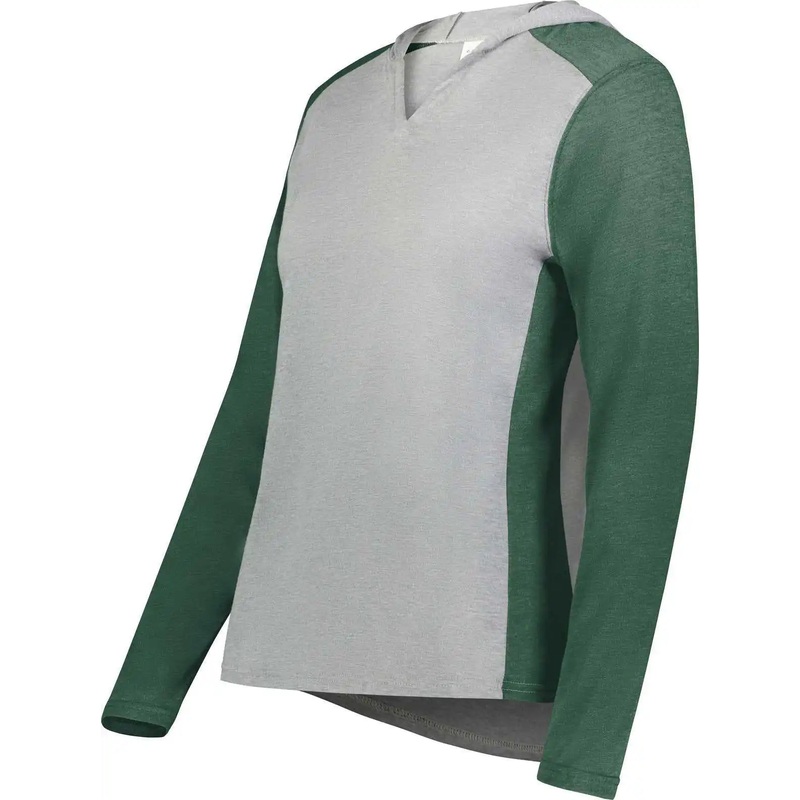 Augusta 6902 Ladies Gameday Vintage Hoodie – Gray Heather Dark Green Heather