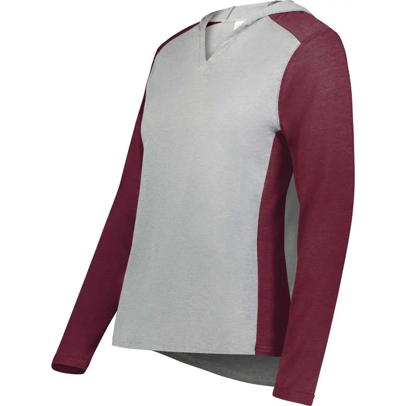 Augusta 6902 Ladies Gameday Vintage Hoodie – Gray Heather Maroon Heather