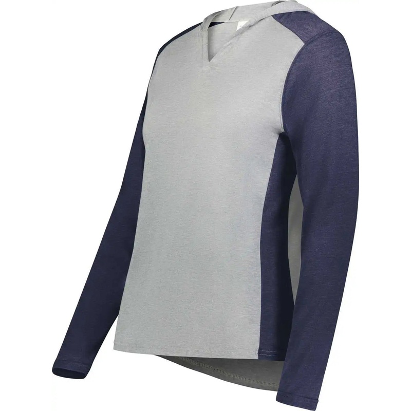 Augusta 6902 Ladies Gameday Vintage Hoodie – Gray Heather Navy Heather
