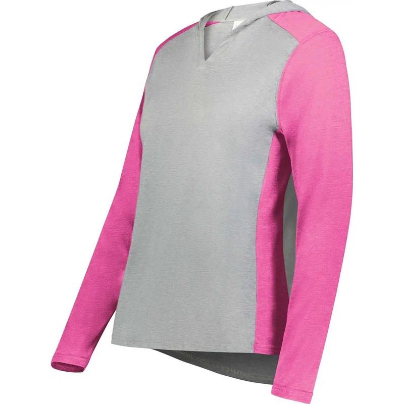 Augusta 6902 Ladies Gameday Vintage Hoodie – Gray Heather Orchid Heather