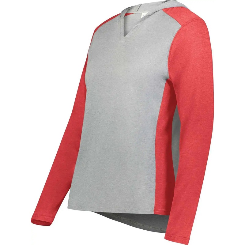 Augusta 6902 Ladies Gameday Vintage Hoodie – Gray Heather Scarlet Heather