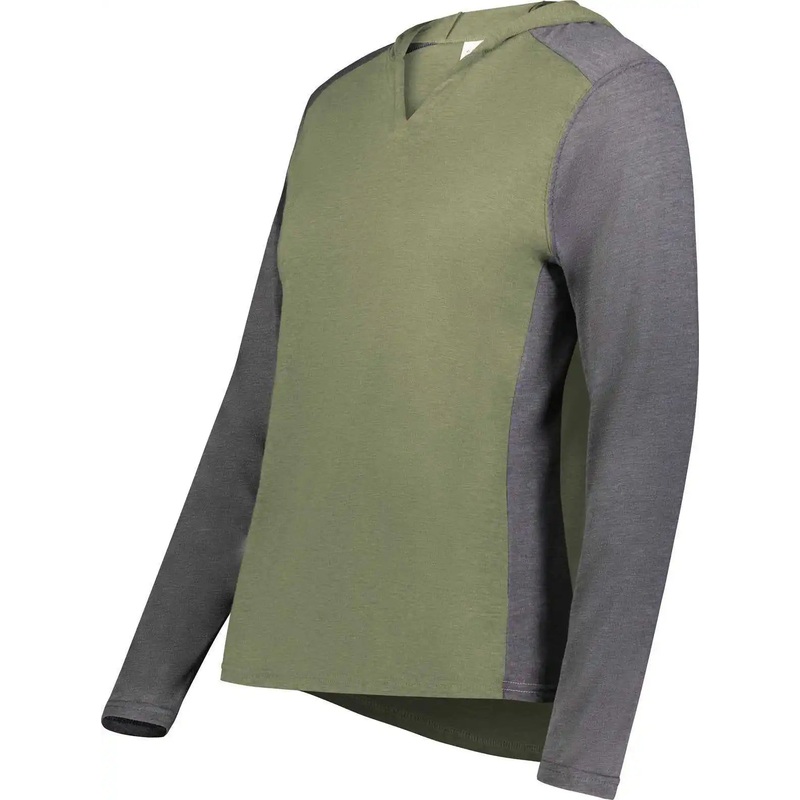 Augusta 6902 Ladies Gameday Vintage Hoodie – Olive Heather Carbon Heather