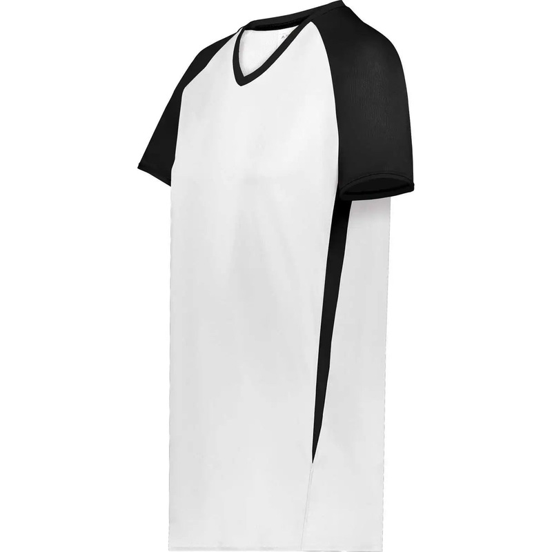 Augusta 6916 Girls Cutter+ V-Neck Jersey – White Black