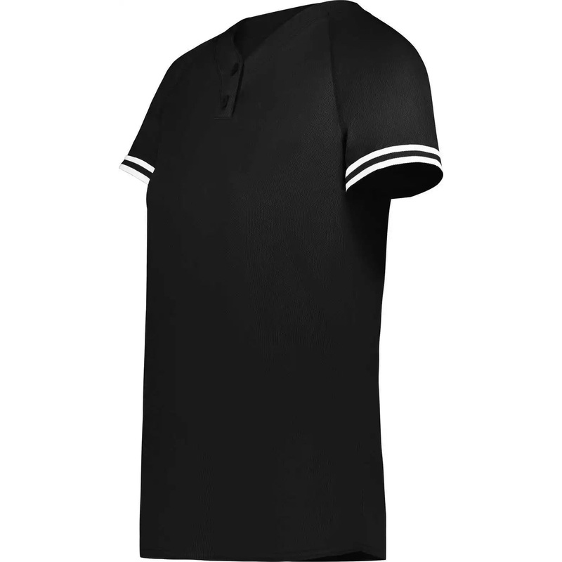 Augusta 6918 Girls Cutter+ Henley Jersey – Black White