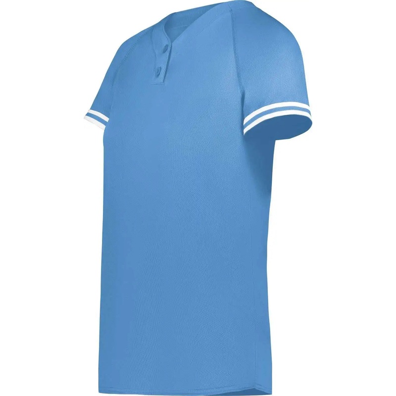 Augusta 6918 Girls Cutter+ Henley Jersey – Columbia Blue White