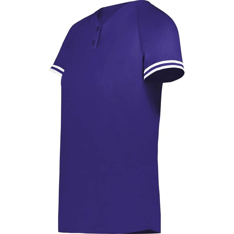 Augusta 6918 Girls Cutter+ Henley Jersey – Purple White