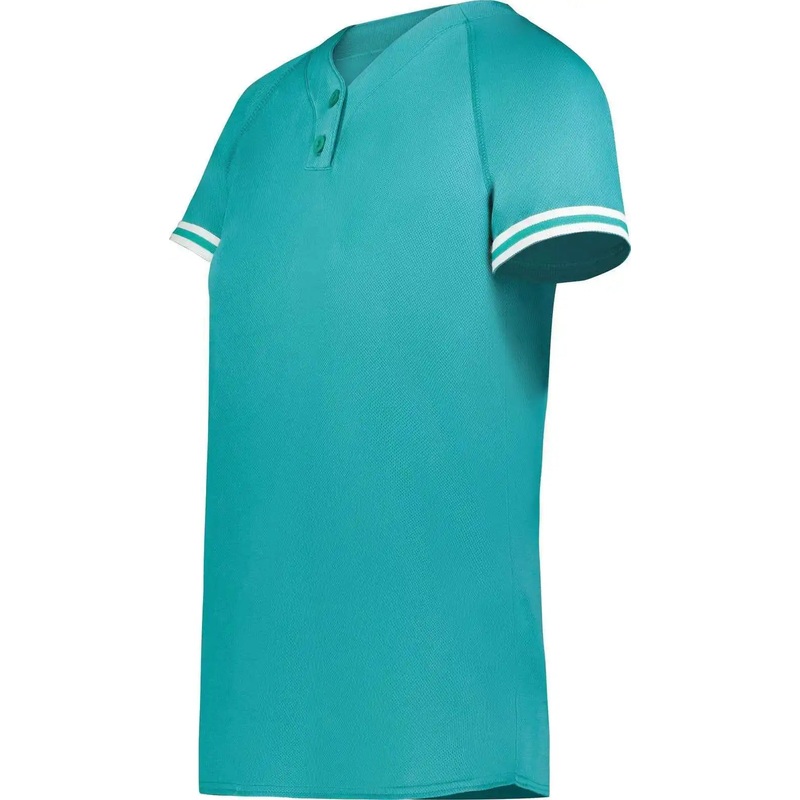 Augusta 6918 Girls Cutter+ Henley Jersey – Teal White