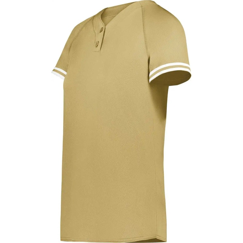 Augusta 6918 Girls Cutter+ Henley Jersey – Vegas Gold White