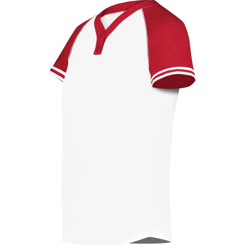 Augusta 6918 Girls Cutter+ Henley Jersey – White Scarlet
