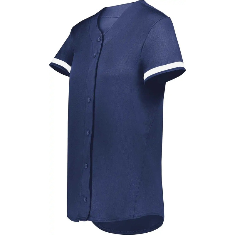 Augusta 6920 Girls Cutter+ Full Button Softball Jersey – Navy White