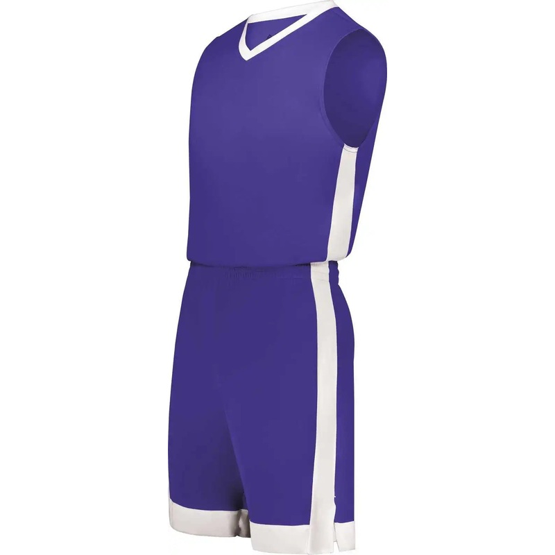 Augusta 6889 Match-Up Basketball Shorts – Purple White