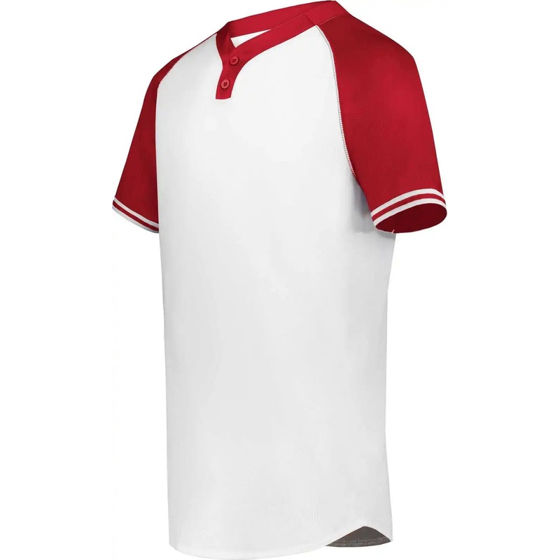 Augusta 6905 Cutter+ Henley Jersey – White Scarlet