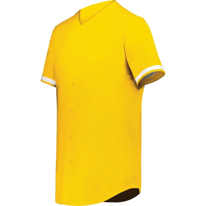 Augusta 6909 Cutter+ Full Button Baseball Jersey – Gold White